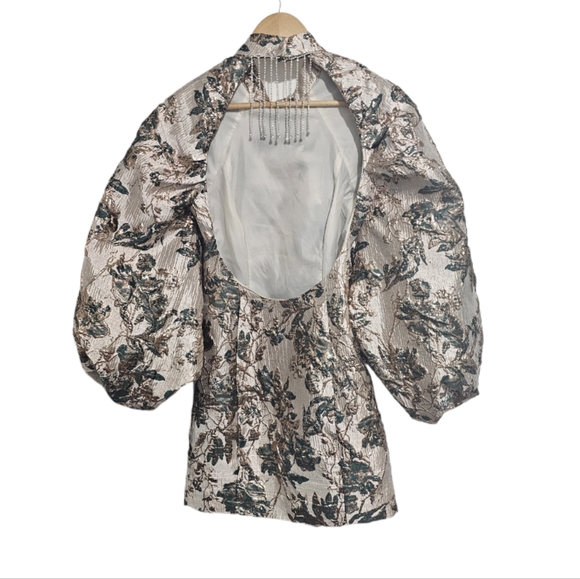 Floral Puff Sleeve Mini Dress - Picture 6 of 7